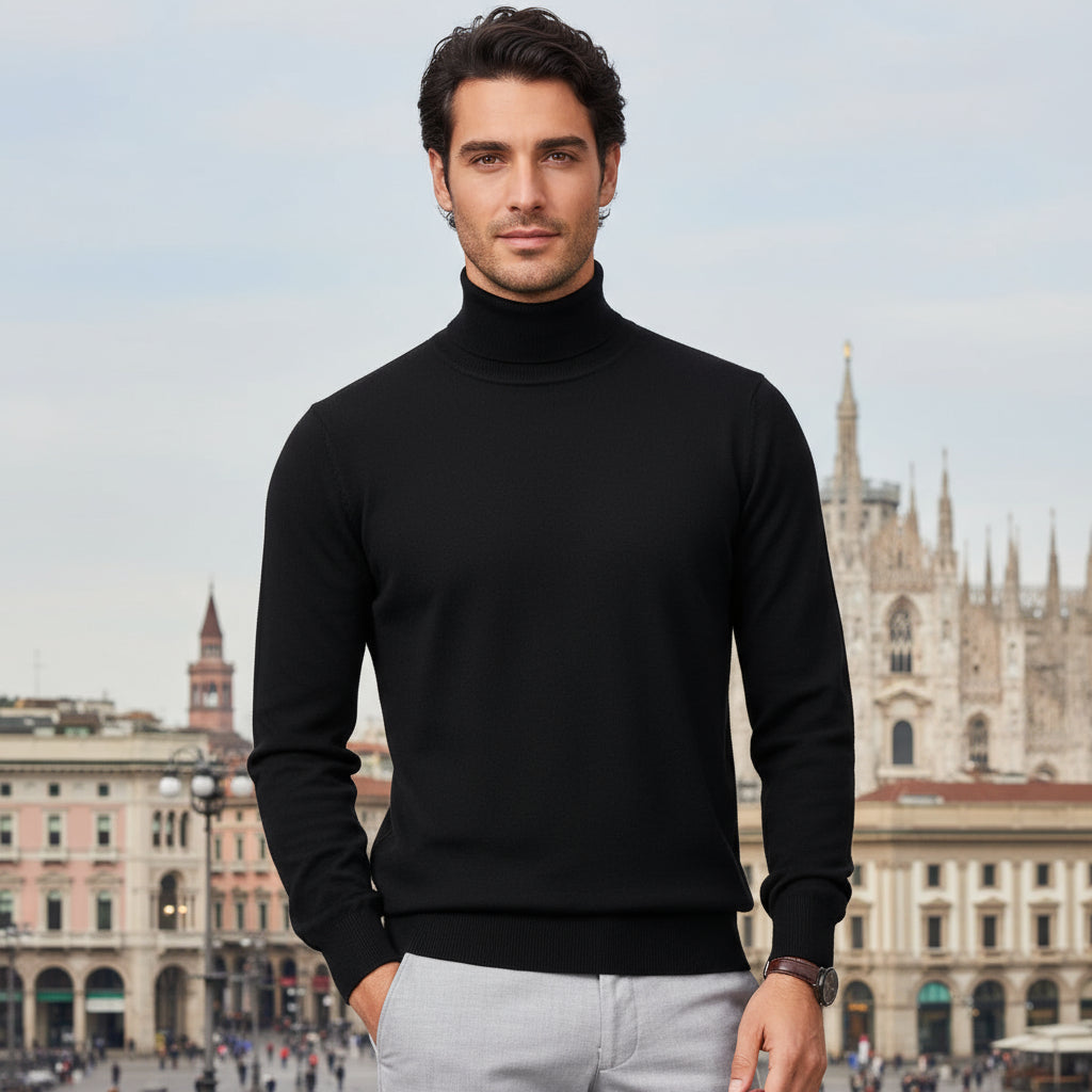Turtleneck Men Cashmere Cotton Blend Pullover Jumper 2023 Autumn Winter Vetement Homme Ropa Hombre Pull Homme Hiver Sweater