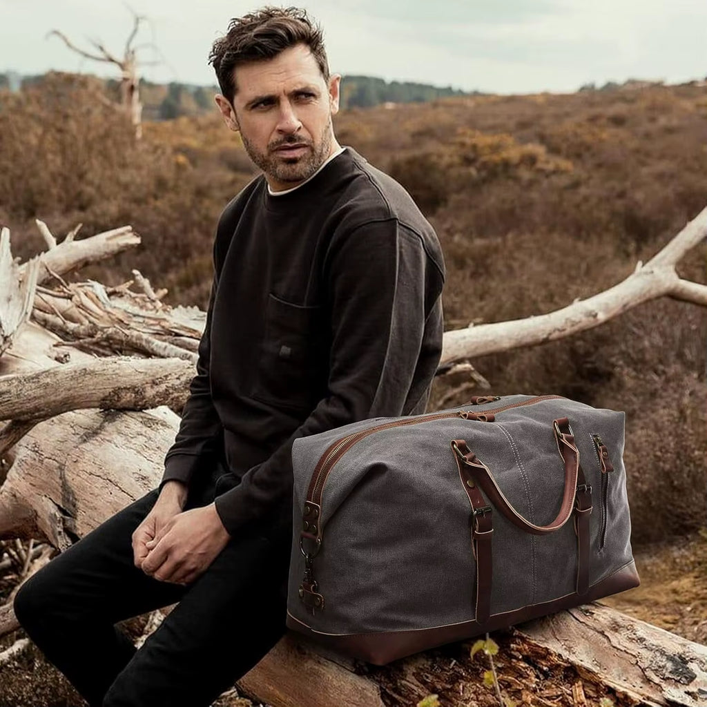 Travel Canvas Duffel Bag Carry on Weekender Bag for Men