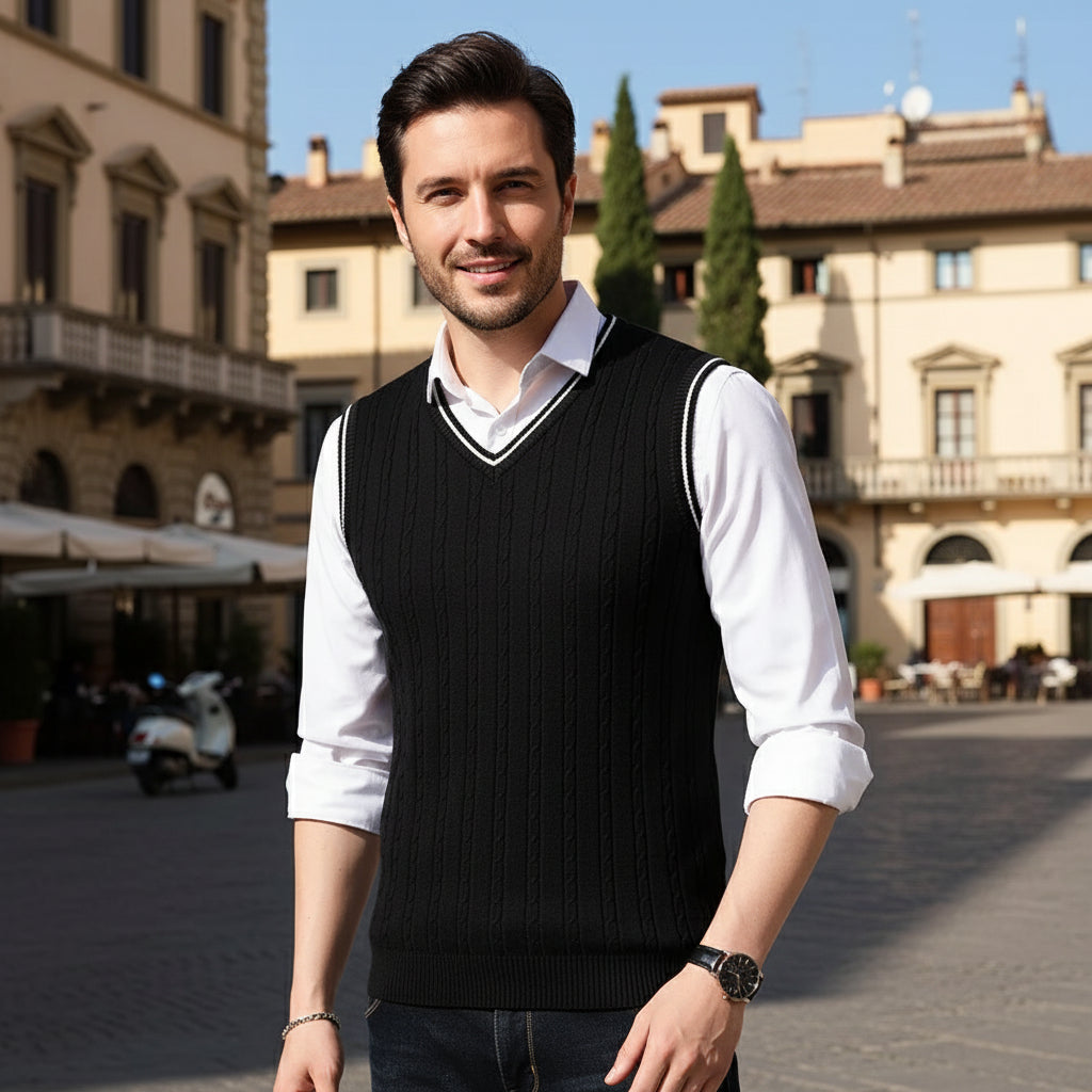 Men Clothes 2025 Autumn Winter New Classic Slim Sweaters V-Neck Sleeveless Sweater Mens Knitwear Sweater Vest for Men