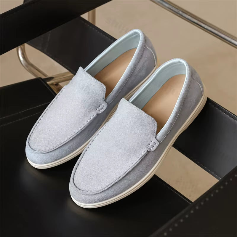 Men Flat Loafers 2025 Frosted Suede Flat Shoes Comfortable Non Slip Fashion Loafers Lightweight Trendy Outdoor Casual Shoes