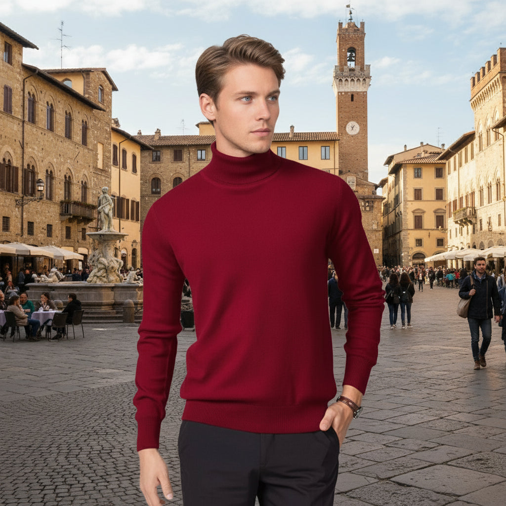 Turtleneck Men Cashmere Cotton Blend Pullover Jumper 2023 Autumn Winter Vetement Homme Ropa Hombre Pull Homme Hiver Sweater
